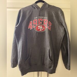 NFL,San Francisco 49ers,dark heather gray,youth, 18,hoodie w/ kangaroo pocket